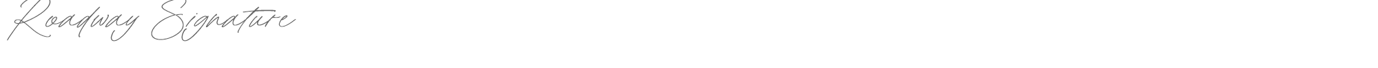 Sample characters Roadway Signature Font